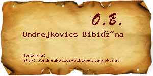 Ondrejkovics Bibiána névjegykártya